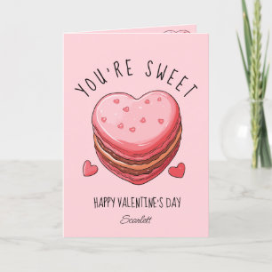 You're Sweet Happy Valentine's Day Macarons Cookie Holiday Card