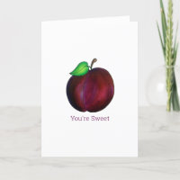 You're Sweet Pretty Ripe Purple Plum Fruit Art