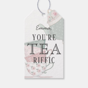 You're Teariffic Tea Pot & Cups Thank You Gift Tags