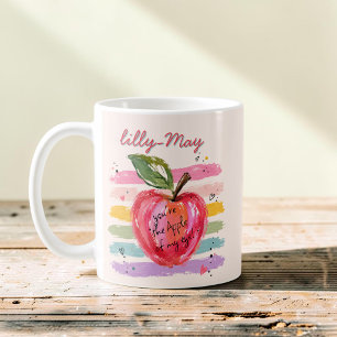 You're the Apple of My Eye Watercolor Red Apple Coffee Mug