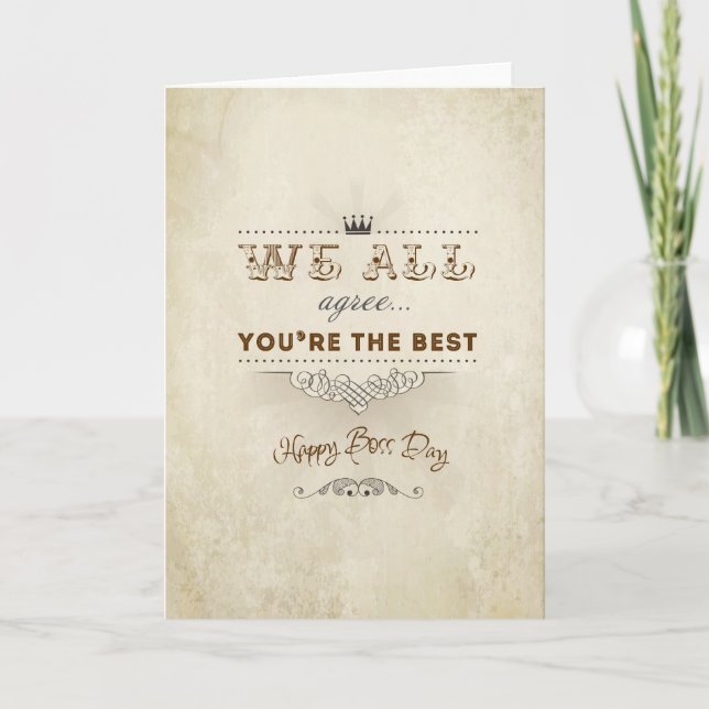 You're the best, Happy Boss's Day Card (Front)