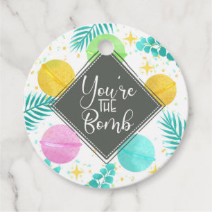 you're the bomb Christmas spa Note Card Favour Tags