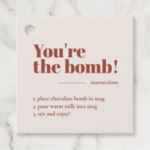 You're The Bomb Hot Cocoa Terracotta Favour Tags