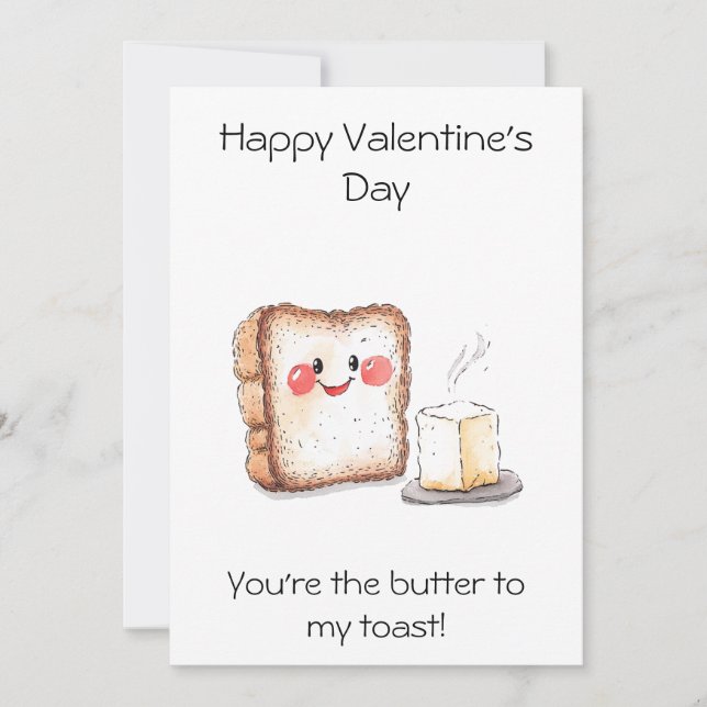 You're the Butter to My Toast! – Valentine Card (Front)