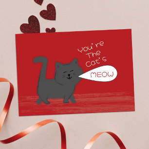 You're The Cats Meow Mini Kids Valentine Card