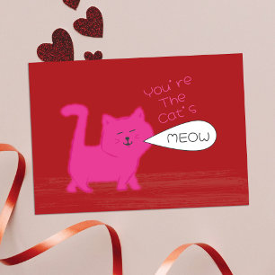 You're The Cats Meow Mini Kids Valentine Card
