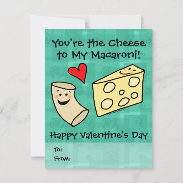 You're the Cheese to my Macaroni, Cute Valentine (Front)