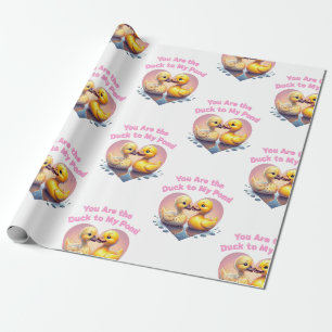 "You're the Duck to My Pond – Romantic Duck Couple Wrapping Paper