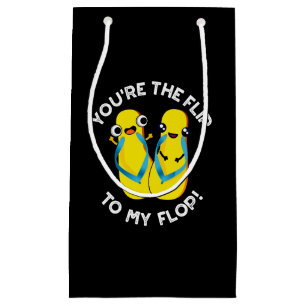 You're The Flip To My Flop Slipper Pun Dark BG Small Gift Bag