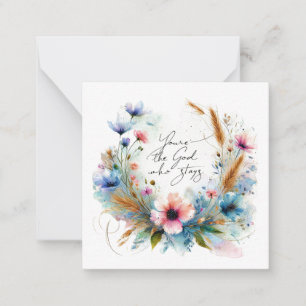 You're the God who Stays, watercolor floral Card