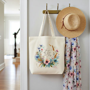 You're the God who Stays, watercolor floral Tote Bag