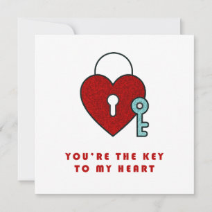You're The Key To My Heart Thank You Card
