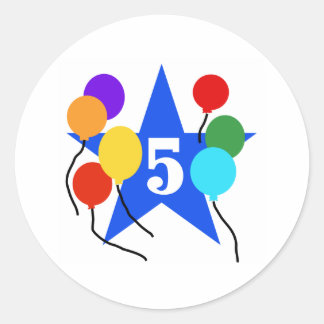 You're the Star 5th Birthday Classic Round Sticker