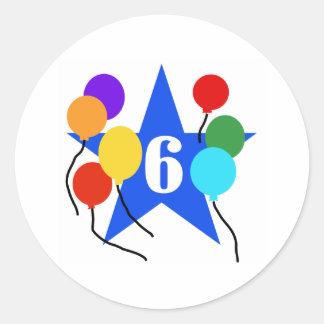 You're the Star 6th Birthday Classic Round Sticker