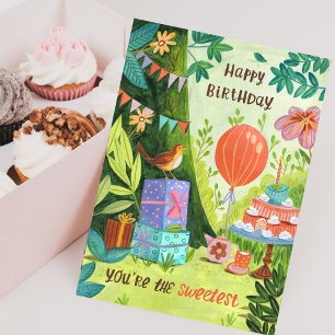 You're the Sweetest Birthday Cake Garden Party Card