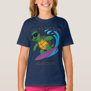 **You're Turtley Awesome! – Funny Surfing Turtle T-Shirt