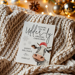 You're Udder-ly Amazing   Fun Christmas Holiday Card