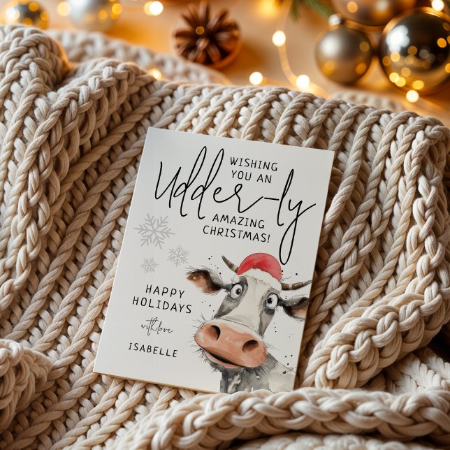 You're Udder-ly Amazing | Fun Christmas Holiday Card (Creator Uploaded)
