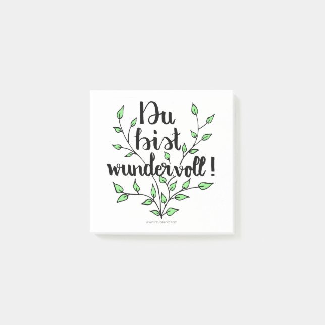 You're wonderful post-it adhesive notes (Front)