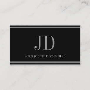 YourJobTitle Black/Antique Silver Stripes Business Card