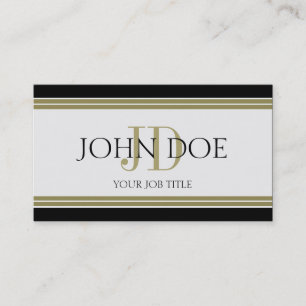 YourJobTitle Black Gold Stripes Business Card