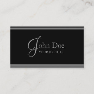 YourJobTitle Elegant Black/Silver Stripes Business Card