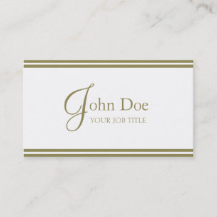 YourJobTitle Elegant White/Gold Stripes Business Card