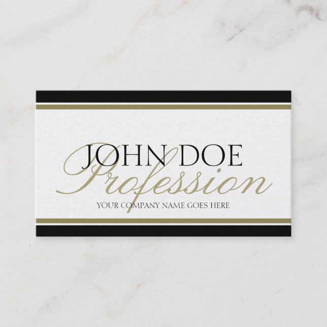 YourJobTitle Gold Script Business Card (Front)