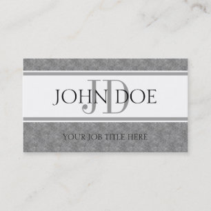 YourJobTitle Monogram Blue Marble Classic White Business Card