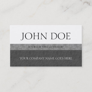 YourJobTitle Silver Grey Marble Stone White Paper Business Card