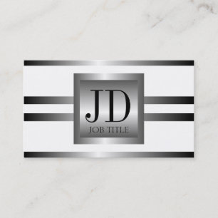 YourJobTitle Silver Metal Metallic Business Card