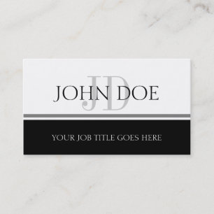 YourJobTitle Silver Stripe W/W Horiz Business Card