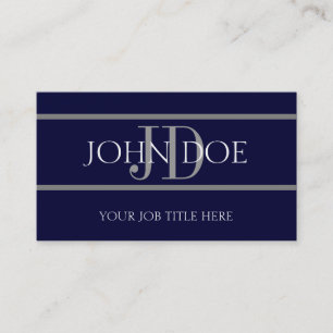 YourJobTitle Stripes Navy Business Card