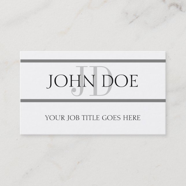 YourJobTitle Stripes W/W Horiz Business Card (Front)