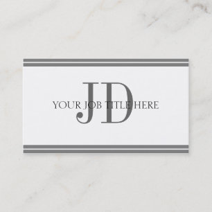 YourJobTitle White/Grey Stripes Business Card
