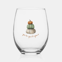 Your're Gourd-Geous Pumpkin Stack wine glass