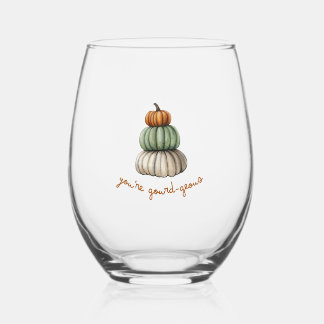 Your're Gourd-Geous Pumpkin Stack wine glass