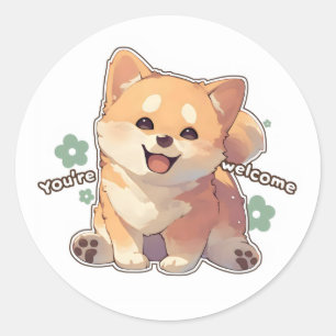 Your're Welcome Dog Cute Animal Classic Round Sticker