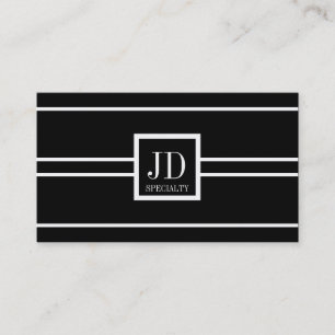 YourSpecialty Black/White Striped Pendant Business Card