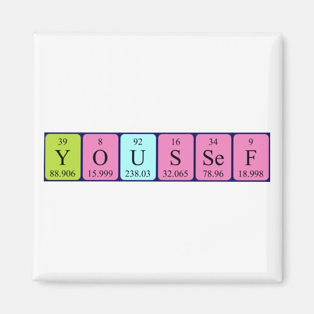 Youssef periodic table name magnet (Front)