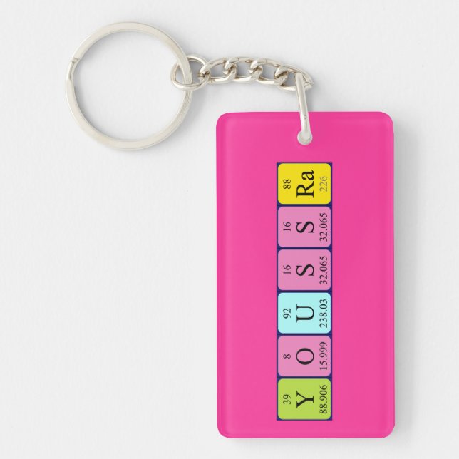 Youssra periodic table name keyring (Front)
