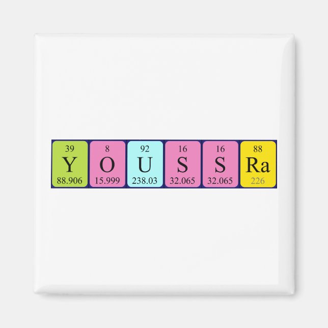 Youssra periodic table name magnet (Front)