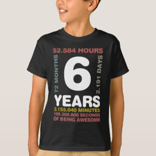 Youth 6 Years 72 Months Birthday T-Shirt