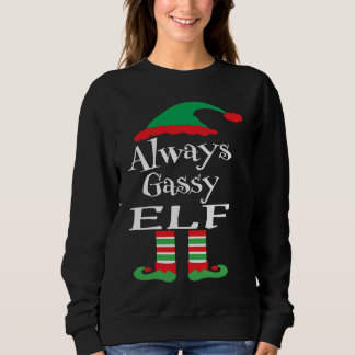 Youth Always Gassy Elf  Family Christmas Matching Sweatshirt