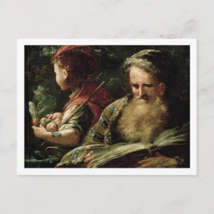 Youth and Age (oil on panel) Postcard