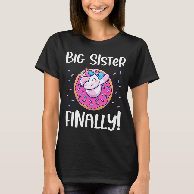 Youth  Big Sister Finally dabbing Unicorn for girl T-Shirt (Front)