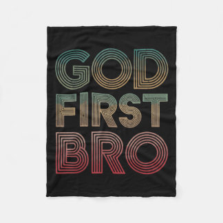 Youth Boy God First Bro Funny Christian God Brothe Fleece Blanket