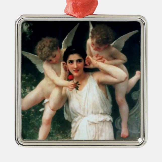 ‘Youth’ by Bouguereau Metal Tree Decoration (Front)