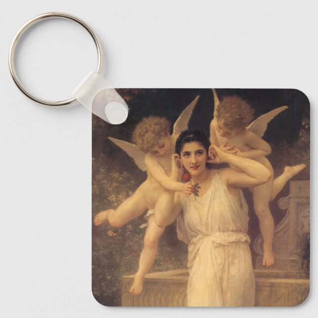 Youth by Bouguereau, Victorian Angels Portrait Key Ring (Front)