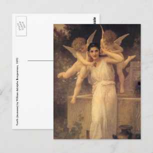 Youth by Bouguereau, Victorian Angels Portrait Postcard